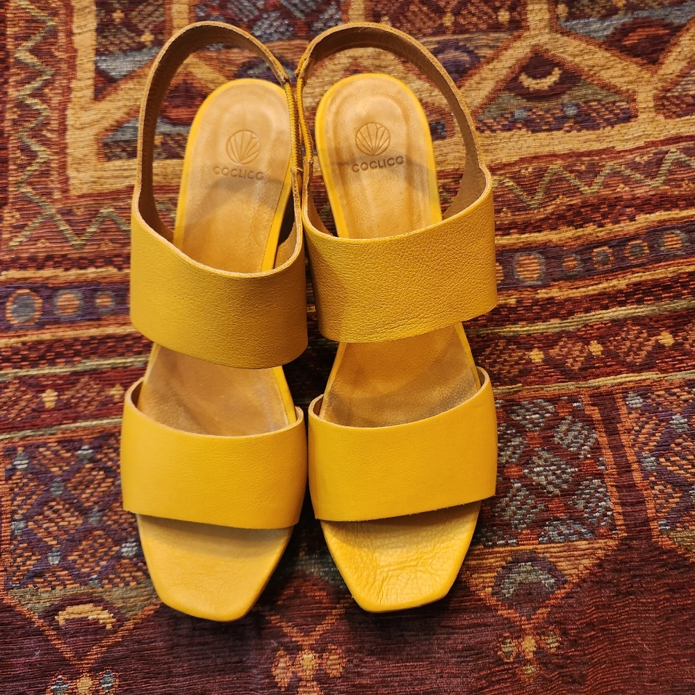Coclico Massy Cork Wedge. Amber. 9.5. Buttery soft leather. Never worn.
